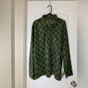 Eddie Bauer Mens Size XXL Green Long Sleeve Venture Fleece Pullover Shirt
